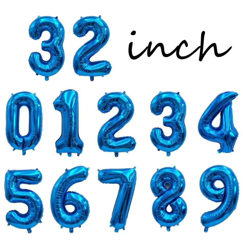 81.28cm Blue Number Balloons - Party Decor Balloon - Cyprus