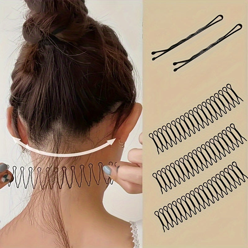 5pcs Minimalist Solid Colour Wavy Hair Combs Set