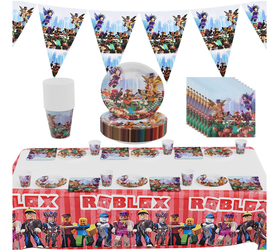 Deluxe 62-Piece Birthday Party Tableware Set for 20 Guests