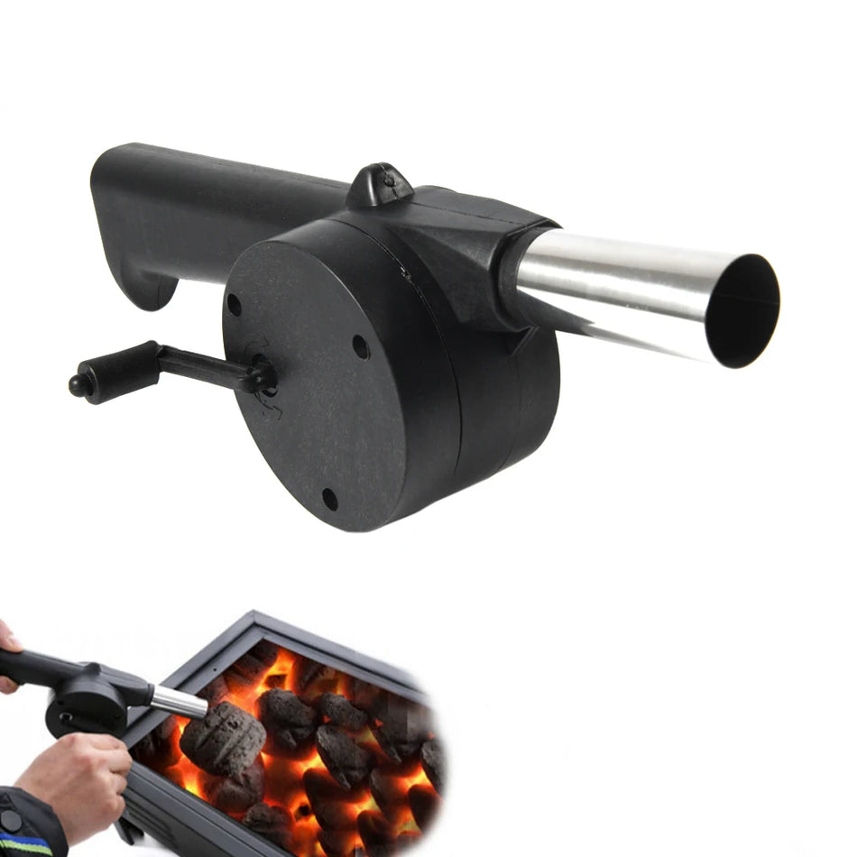 Outdoor Barbecue Fan Hand-cranked Air Blower Portable BBQ Grill Fire Bellows Tools Picnic Camping Accessories Barbeque